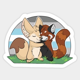 Demiboy - Fennec Fox + Red Panda Hug Sticker